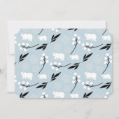 Baby's Cold Outdoor Polar Bears Blue Baby Dusche Einladung (Rückseite)
