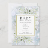 Baby's Cold Outdoor QR Code Winter Baby Shower Einladung (Vorderseite)