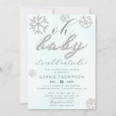 Baby's Cold Outdoor Rhinestones Glitzer Dusche Einladung (Vorderseite)