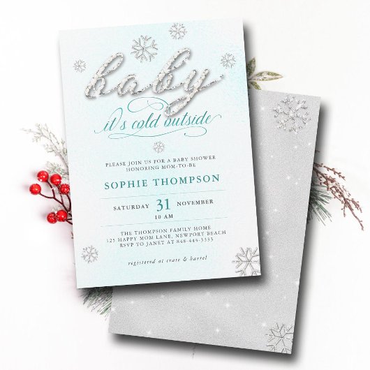 Baby's Cold Outdoor Rhinestones Glitzer Dusche Einladung