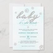 Baby's Cold Outdoor Rhinestones Glitzer Dusche Einladung (Vorderseite)