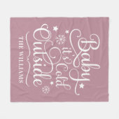 Baby's Cold Outdoor Rose Script Family Holiday Fleecedecke (Vorderseite (Horizontal))