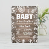 Baby's Cold Outdoor Rustic Winter Baby Dusche Einladung (Stehend Vorderseite)