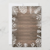 Baby's Cold Outdoor Rustic Winter Baby Dusche Einladung (Rückseite)