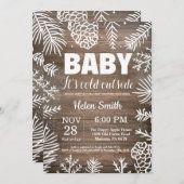 Baby's Cold Outdoor Rustic Winter Baby Dusche Einladung (Vorne/Hinten)