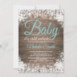Baby's Cold Outdoor Snowflake Babydusche Einladung
