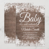 Baby's Cold Outdoor Snowflake Babydusche Einladung (Vorne/Hinten)
