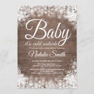 Baby's Cold Outdoor Snowflake Babydusche Einladung