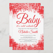 Baby's Cold Outdoor Snowflake Babydusche Einladung (Vorne/Hinten)