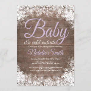 Baby's Cold Outdoor Snowflake Babydusche Einladung
