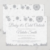Baby's Cold Outdoor Snowflake Babydusche Einladung (Vorne/Hinten)