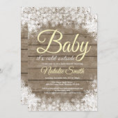 Baby's Cold Outdoor Snowflake Babydusche Einladung (Vorne/Hinten)