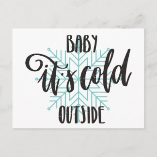 Baby's Cold Outdoor Snowflake - Moderne Schrift Postkarte