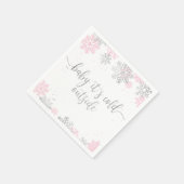 Baby's Cold Outdoor Snowflake Pink Silver Serviette (Ecke)