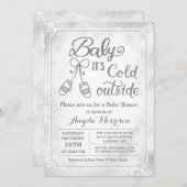 Baby's Cold Outdoor Snowflake Winter Baby Dusche Einladung (Vorne/Hinten)