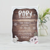 Baby's Cold Outdoor Snowflake Winter Baby Dusche Einladung (Stehend Vorderseite)