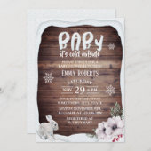 Baby's Cold Outdoor Snowflake Winter Baby Dusche Einladung (Vorne/Hinten)