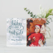 Baby's Cold Outdoor Snowflakes Foto Weihnachten (Stehend Vorderseite)