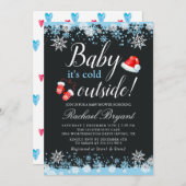 Baby's Cold Outdoor Snowflakes Niedliche Babydusch Einladung (Vorne/Hinten)