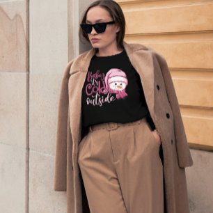 Baby's Cold Outdoor Snowman Weihnachtsrosa T-Shirt