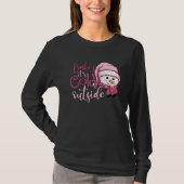 Baby's Cold Outdoor Snowman Weihnachtsrosa T-Shirt (Vorderseite)