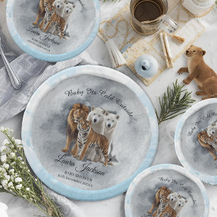 Baby's Cold Outdoor Winter Animals Babydusche Pappteller