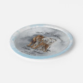 Baby's Cold Outdoor Winter Animals Babydusche Pappteller (Schrägansicht)