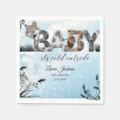 Baby's Cold Outdoor Winter Animals Babydusche Serviette (Vorderseite)