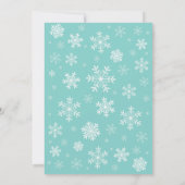 Baby's Cold Outdoor Winter Baby Dusche Aqua Einladung (Rückseite)