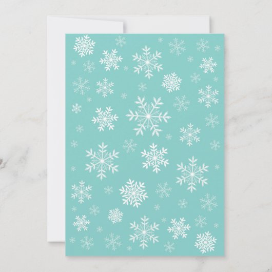 Baby's Cold Outdoor Winter Baby Dusche Aqua Einladung (Rückseite)