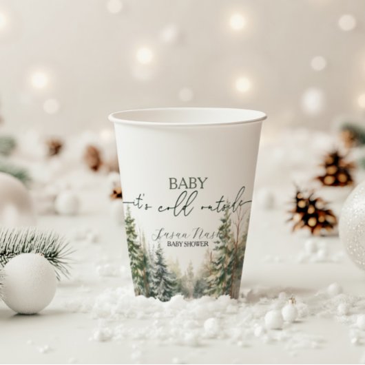 Baby's Cold Outdoor Winter Baby Dusche Party Pappbecher