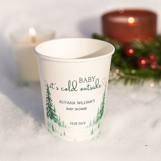Baby's Cold Outdoor Winter Baby Dusche Party Pappbecher