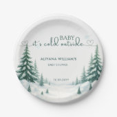 Baby's Cold Outdoor Winter Baby Dusche Party Pappteller (Vorderseite)