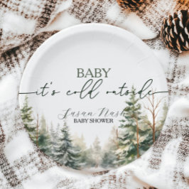 Baby's Cold Outdoor Winter Baby Dusche Party Pappteller