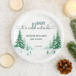 Baby's Cold Outdoor Winter Baby Dusche Party Pappteller