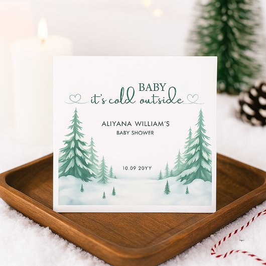 Baby's Cold Outdoor Winter Baby Dusche Party Serviette