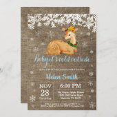 Baby's Cold Outdoor Winter Deer Boy Baby Dusche Einladung (Vorne/Hinten)