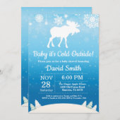 Baby's Cold Outdoor Winter Elche Kinderdusche Einladung (Vorne/Hinten)