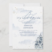 Baby's Cold Outdoor Winter Evergreen Baby Shower Einladung (Vorderseite)