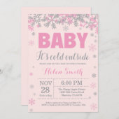 Baby's Cold Outdoor Winter Girl Babydusche Einladung (Vorne/Hinten)