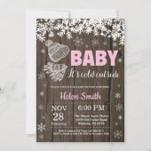 Baby's Cold Outdoor Winter Girl Babydusche Einladung (Vorderseite)