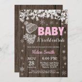 Baby's Cold Outdoor Winter Girl Babydusche Einladung (Vorne/Hinten)