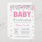 Baby's Cold Outdoor Winter Girl Babydusche Einladung (Vorne/Hinten)