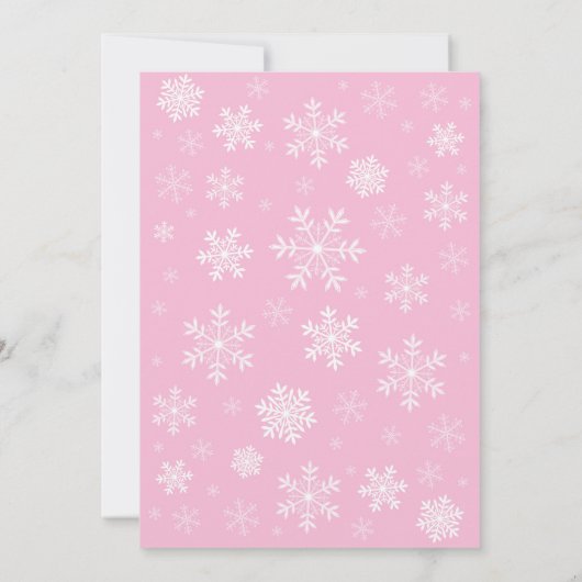 Baby's Cold Outdoor Winter Girl Babydusche Pink Einladung (Rückseite)