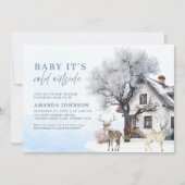 Baby's Cold Outdoor Winter Wunderland Baby Showe Einladung (Vorderseite)