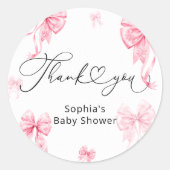 Baby's Cold Outdoorbow Babydusche Danke Runder Aufkleber (Vorderseite)