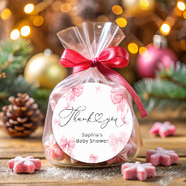 Baby's Cold Outdoorbow Babydusche Danke Runder Aufkleber