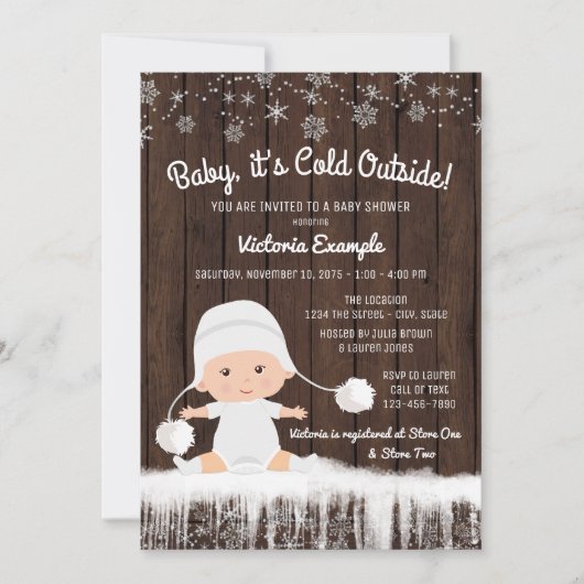 Baby's Cold Outside Baby Dusche Einladung (Vorderseite)
