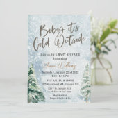 Baby's Cold Outside Baby Dusche Einladung (Stehend Vorderseite)