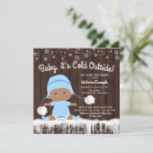 Baby's Cold Outside Baby Dusche Einladung (Stehend Vorderseite)